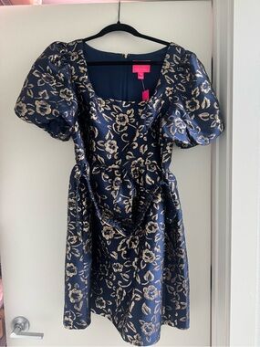 NWT Lilly Pulitzer Navy and Gold Dress